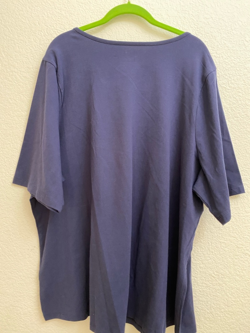 d&co. Essentials 3X Navy Blue Scoop Neck Tee Plus Size Soft Stretch Top - Picture 3 of 4